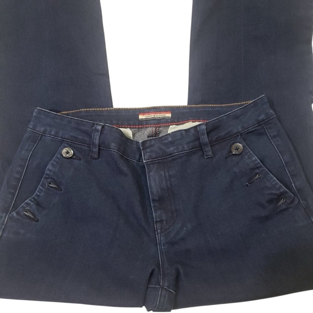 Tommy Hilfiger Women’s Blue Button Pocket Trouser Jeans Size 8 - Picture 14 of 16